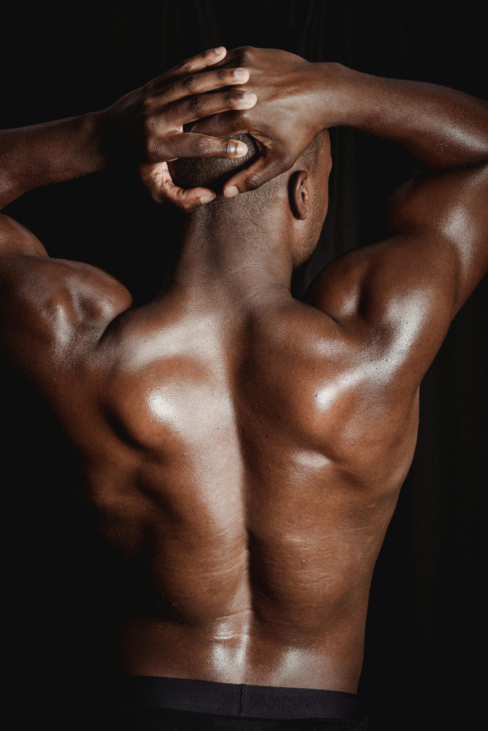 Man showing off his athletic back